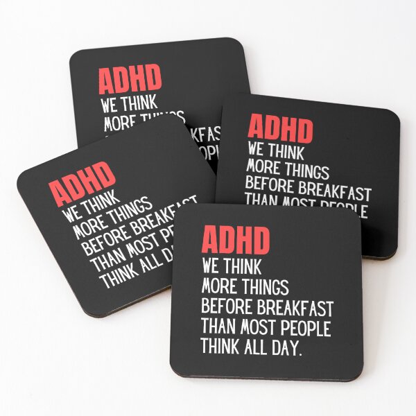 Item preview, ADHD, We Think More Things Before Breakfast Than Most People Think All Day. designed and sold by StickerSparkle.
