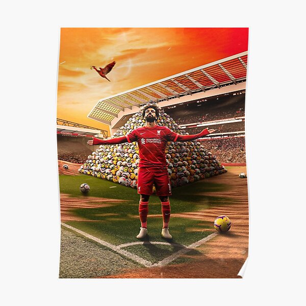 Mohamed Salah Shirt Poster Liverpool 21/22 Retro Artwork 