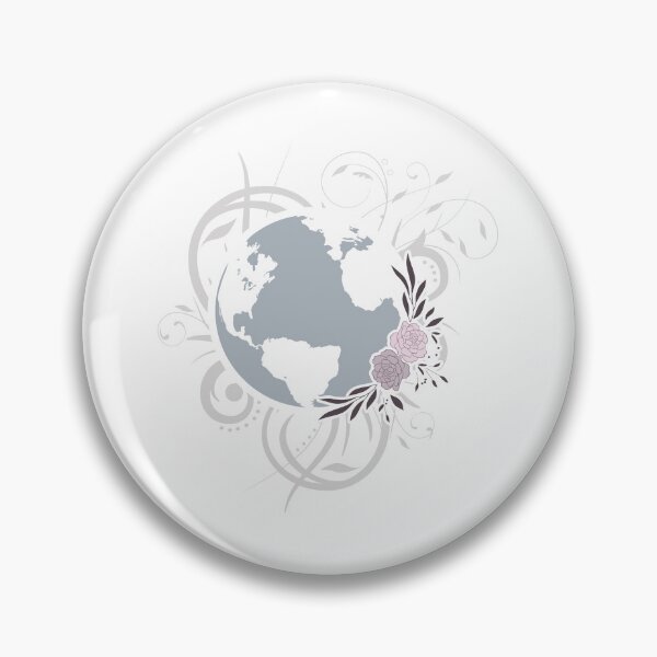 Item preview, planet earth with botanical wreath designed and sold by bc21design.