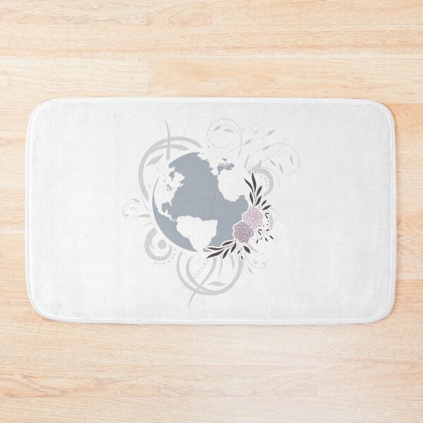 Item preview, planet earth with botanical wreath designed and sold by bc21design.