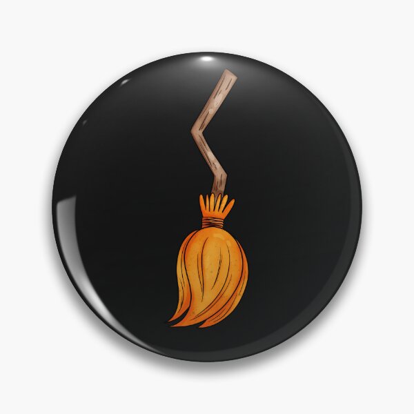 Item preview, Halloween orange broom. designed and sold by JumpDrawArt.