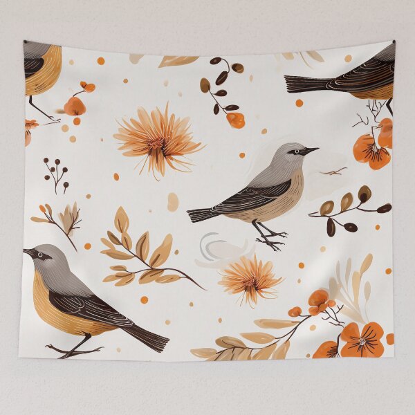 Item preview, Seamless pattern Coffee Paint flowers and birds phone cases designed and sold by aiartbay.