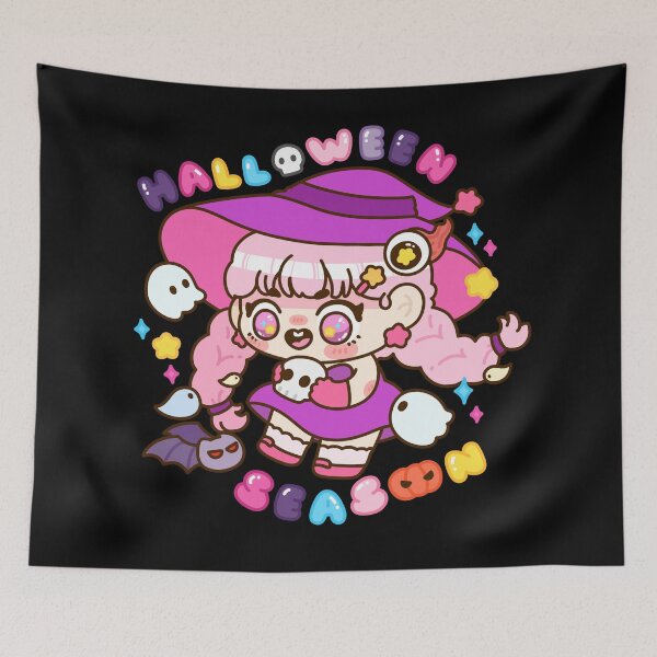 Item preview, Cute Purple Halloween Chibi Witch Character designed and sold by satchisatchi.