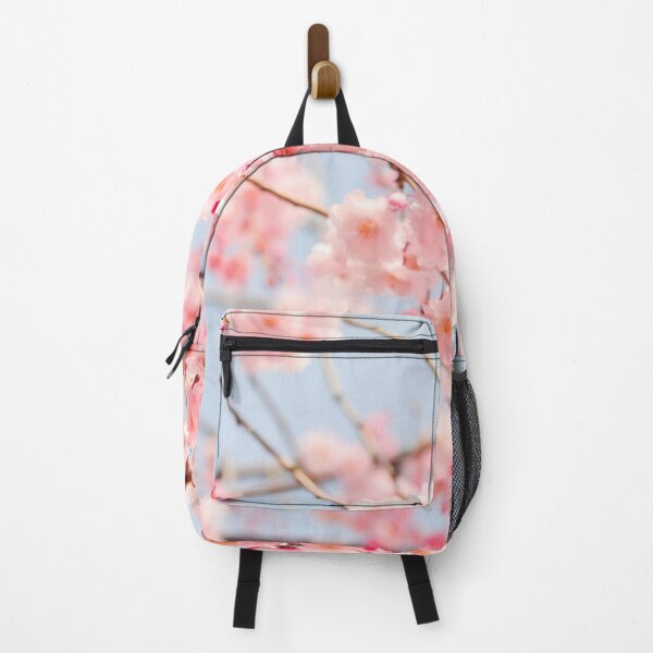 Item preview, Tranquil Pink Blossoms Under Blue Sky Art Print designed and sold by Michelle Moss.