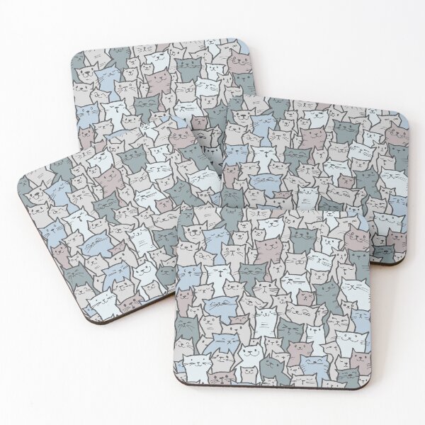 Item preview, A sea of cats (cool colors) designed and sold by Atelier Eyeling.