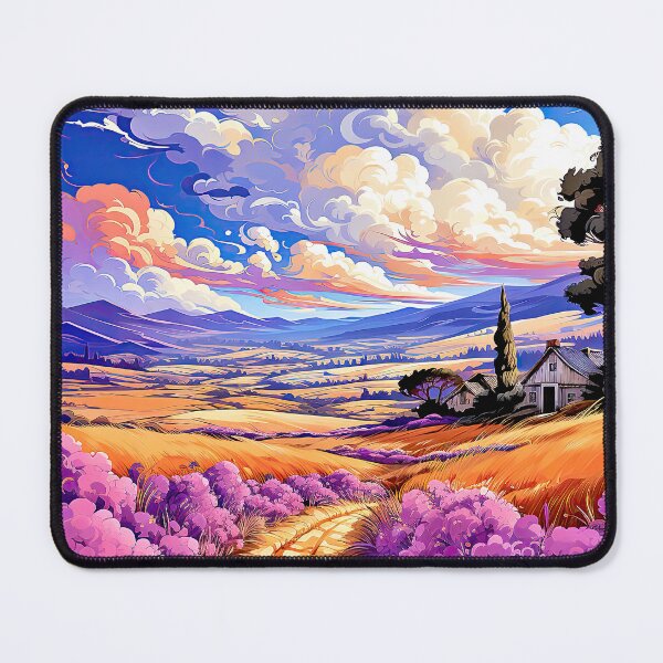 Item preview, Lavender and wheat fields landscape designed and sold by iguananick.