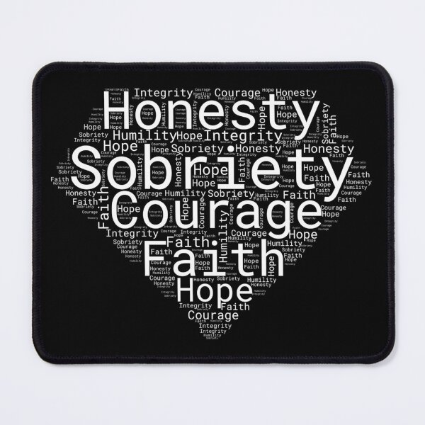 Item preview, AA Slogan Recovery: Hope Courage Sobriety Words Typography Diamond designed and sold by lesvalises.