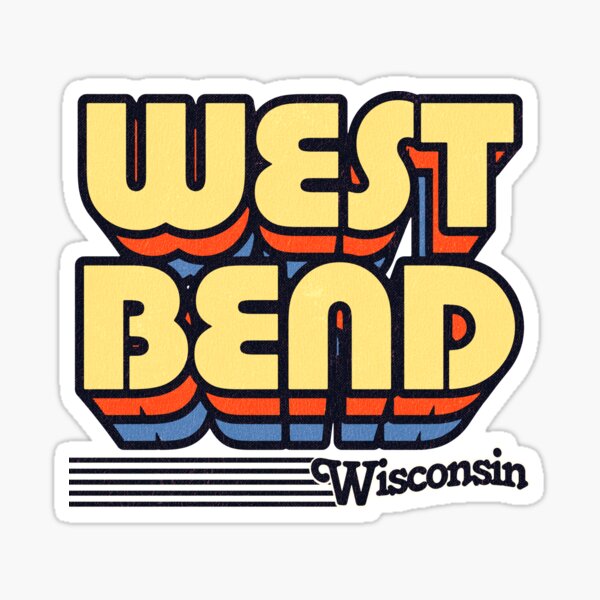 Aperçu de l'œuvre West Bend, Wisconsin | Rayures rétro créée et vendue par retroready.