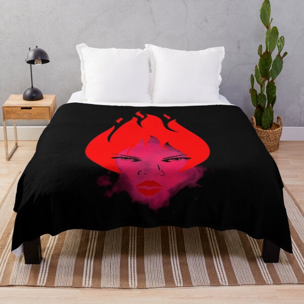Item preview, Sensuality like a flame - colorful face of a woman with flaming hair designed and sold by SplashTastic.