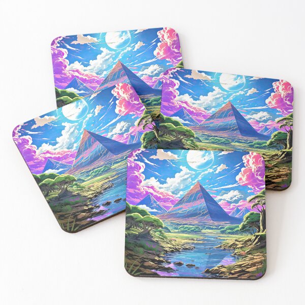 Item preview, pyramids in magical african savannah - purple clouds designed and sold by iguananick.