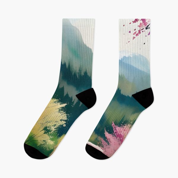 Item preview, Watercolor Mountain Landscape - Impressionism and Chinese painting designed and sold by joejiing.