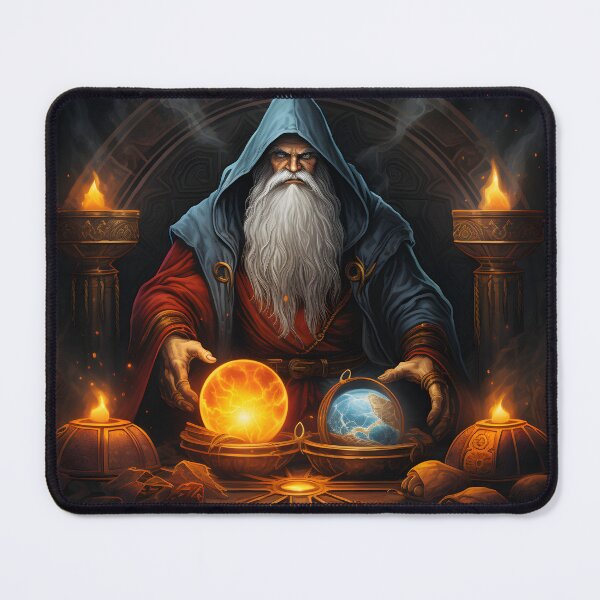 Item preview, An old Wizard with Blue and Red Orbs designed and sold by John-NW-Shop.