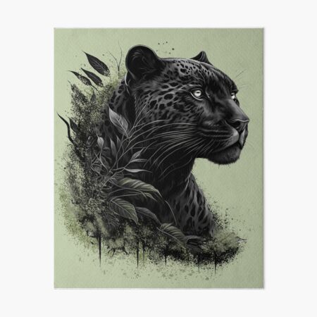 Black Panther Wild Cat Animal Lovers Gift Art Board Print
