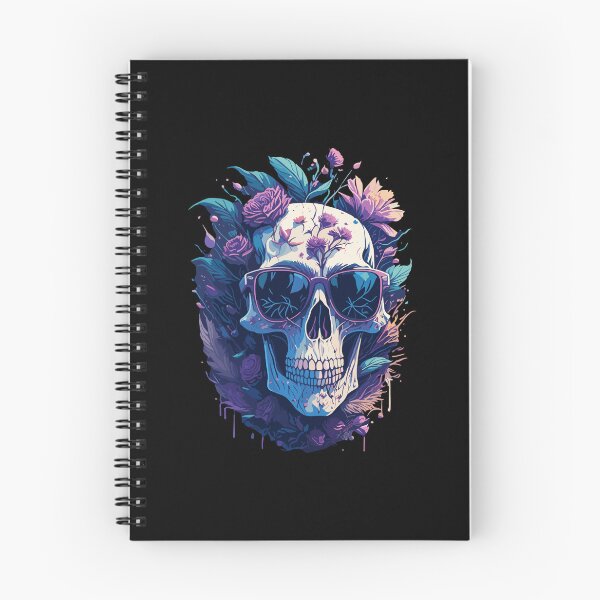 Item preview, Pastel floral skeleton skull with sunglasses designed and sold by Grafixfun.