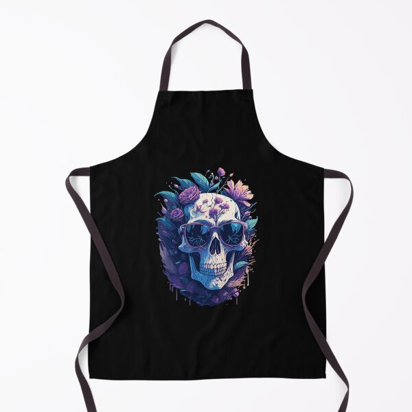 Item preview, Pastel floral skeleton skull with sunglasses designed and sold by Grafixfun.