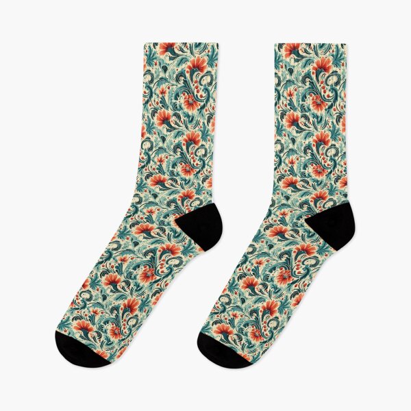 Item preview, Florales familiares: rojo vintage y turquesa designed and sold by Christfield.