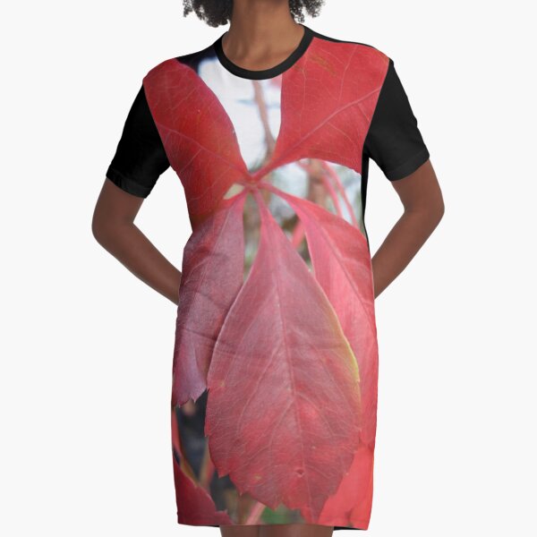 Leaf, red leaves Graphic T-Shirt Dress