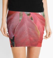Leaf, red leaves Mini Skirt
