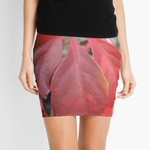 Leaf, red leaves Mini Skirt