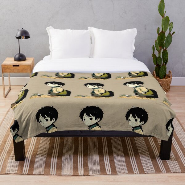 Aperçu de l'œuvre Anime avec petit garçon au manteau beige et petit chat créée et vendue par JustStraight.