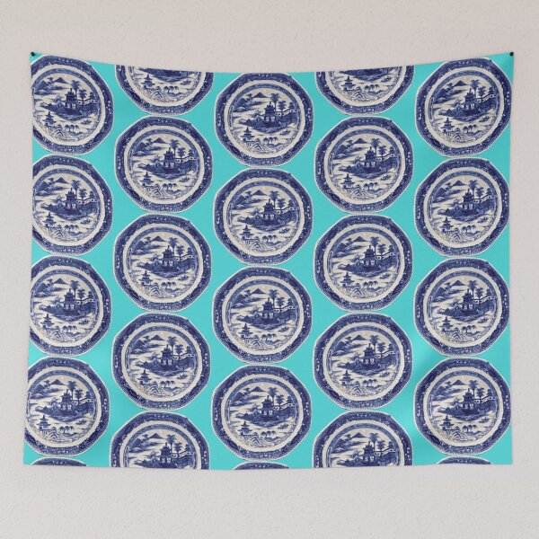 Item preview, Octagonal Willow Pattern Plate 2 designed and sold by ViscountBlip.
