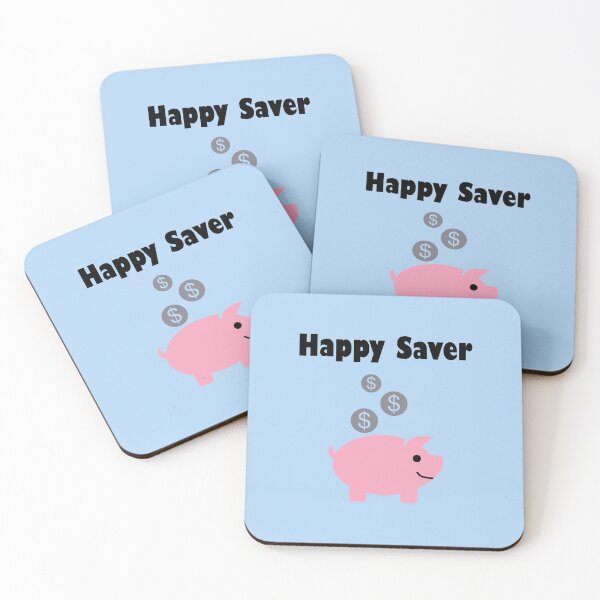 Item preview, Happy Saver Piggy Bank and Coins Light-Color designed and sold by TinyStarAmerica.