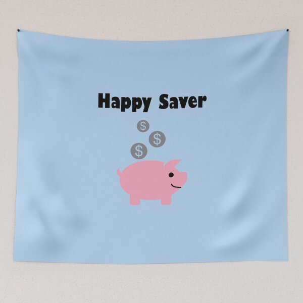 Item preview, Happy Saver Piggy Bank and Coins Light-Color designed and sold by TinyStarAmerica.