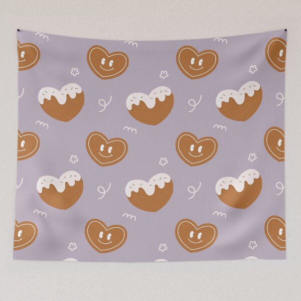 Item preview, Cute Christmas Cookie heart ginger bread pattern designed and sold by TNwandesignart.