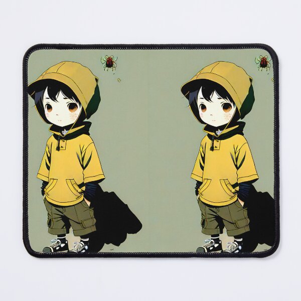 Item preview, Anime picture with little boy with sweatshirt, cap and little spider designed and sold by JustStraight.
