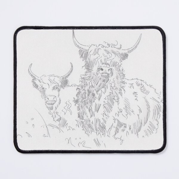 Item preview, Highland Cattle Cows With Horns Drawing designed and sold by MikeJory.