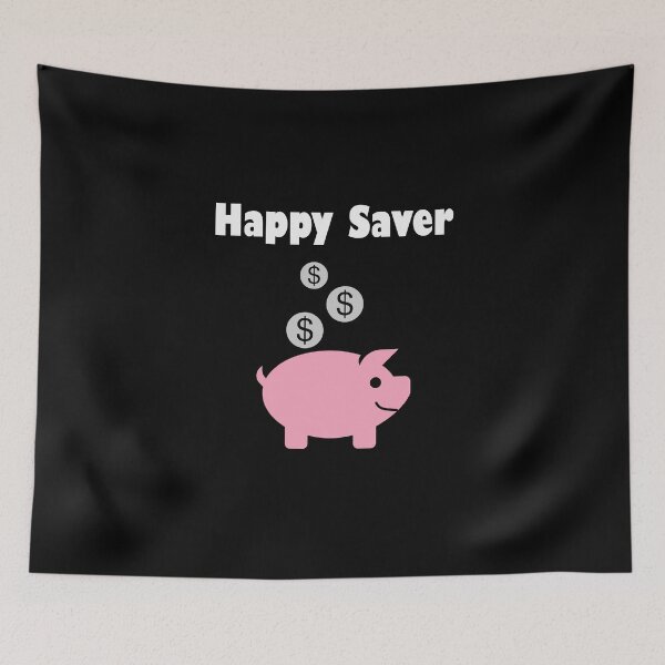 Item preview, Happy Saver Piggy Bank and Coins Dark Color designed and sold by TinyStarAmerica.