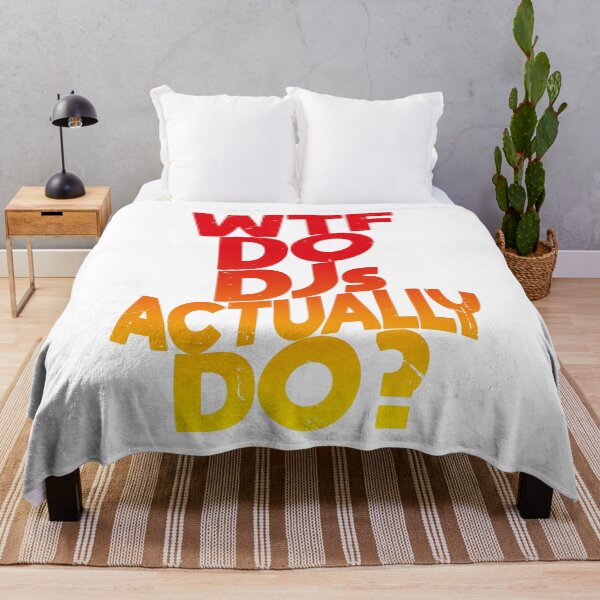 Item preview, WTF Do DJs Actually DO (Funny Quote about Deejays- Viral Meme - Vintage Retro Distressed Style - Synthesizer Player) designed and sold by SassyClassyMe.