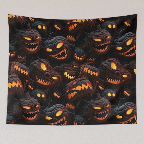 Item preview, Scary pumpkins lantern Halloween inspired  designed and sold by Trendy-Artistry.