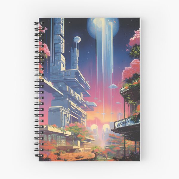 Item preview, Paisaje futurista de la ciudad del futuro y arbustos de flores. designed and sold by Je-we.