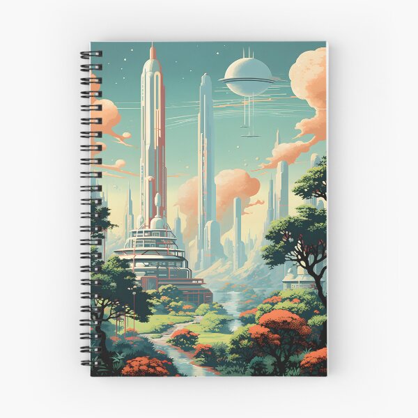 Item preview, Futuristic Landscape of City of the Future and Wildflower Meadow and Bushes designed and sold by Je-we.