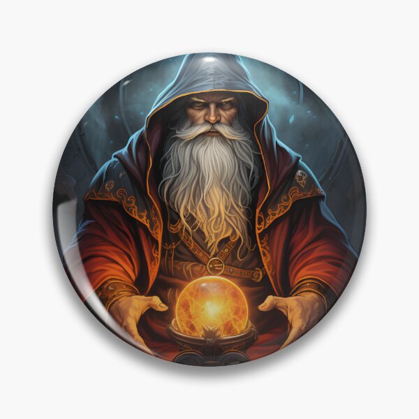 Item preview, A Wizened Wizard with Red Orb designed and sold by John-NW-Shop.