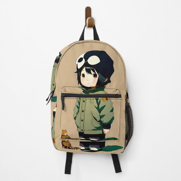 Item preview, Anime picture boy with long jacket hat and little cat designed and sold by JustStraight.