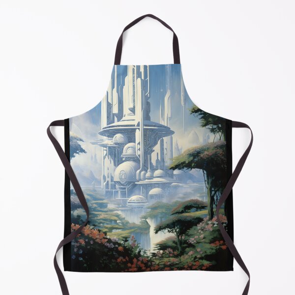Item preview, Futuristic Landscape of City of the Future and Wild Nature with Flowers designed and sold by Je-we.