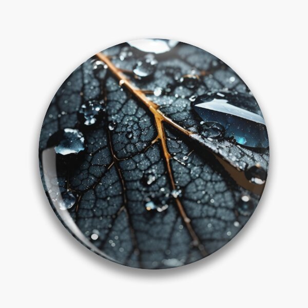 Item preview, Glistening Noir: Black Leaf and Dewdrops designed and sold by irosh madushan.