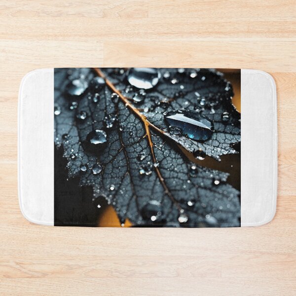 Item preview, Glistening Noir: Black Leaf and Dewdrops designed and sold by irosh madushan.