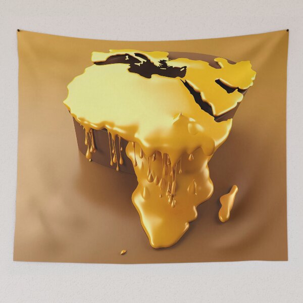 Item preview, "Golden Africa 3D Map" designed and sold by Art-Vortex-fr.