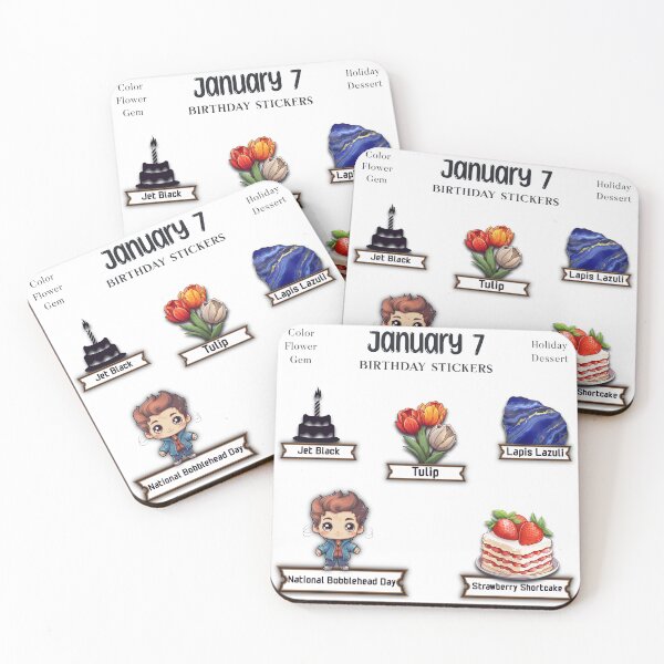 Item preview, January 7 Birthday pack Sticker designed and sold by ZenEverAI.