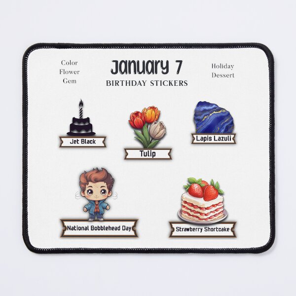 Item preview, January 7 Birthday pack Sticker designed and sold by ZenEverAI.