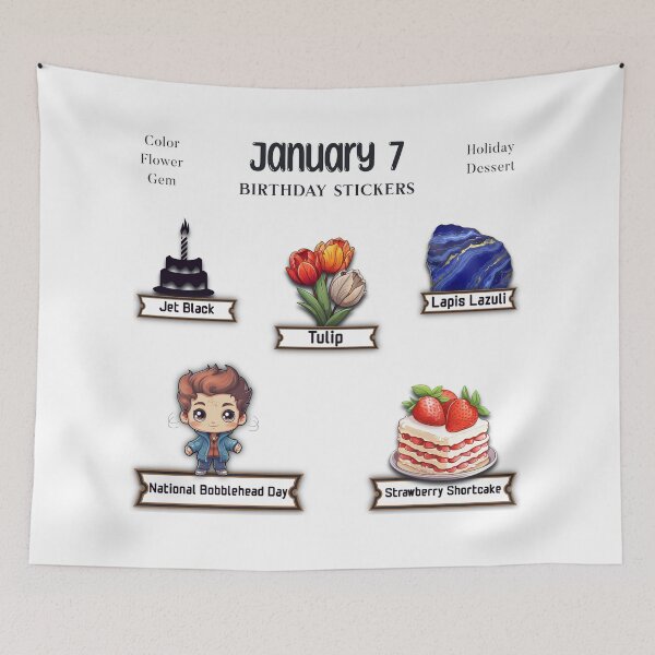Item preview, January 7 Birthday pack Sticker designed and sold by ZenEverAI.