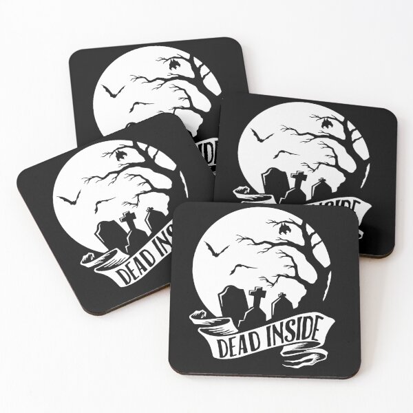 Item preview, Dead Inside Grave Yard, full moon, bats, spooky, horror design designed and sold by Wendy Bazuta.