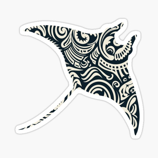 Tribal Manta Ray Kiss-Cut Stickers – ReelDezire