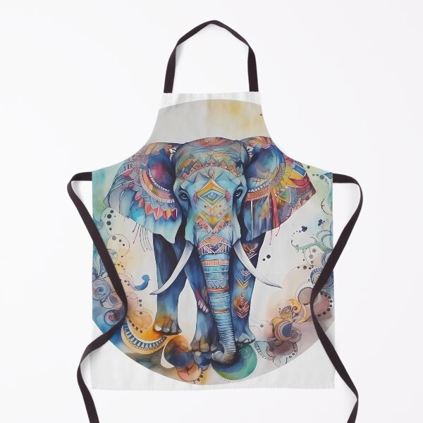 Artikelvorschau, Kreisförmiges Aquarell-Elefant-Mandala-Dekor entworfen und verkauft von VeronicArt85.