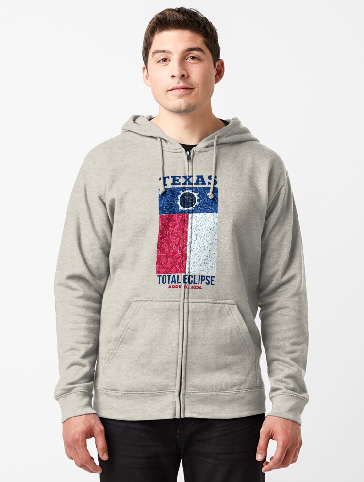 Thumbnail 1 of 5, Zipped Hoodie, Texas 2024 Total Eclipse designed and sold by Eclipse2024.