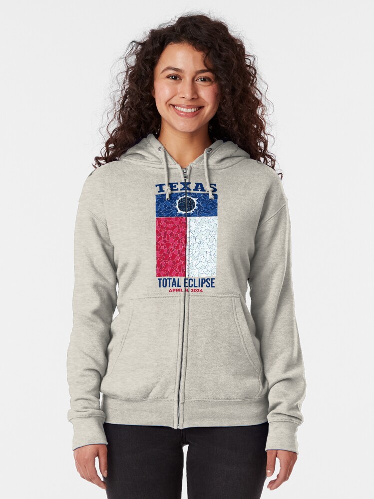 Thumbnail 2 of 5, Zipped Hoodie, Texas 2024 Total Eclipse designed and sold by Eclipse2024.