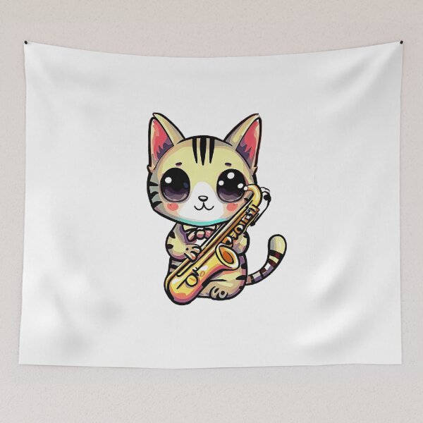 Item preview, Jazzy Cat Saxophone Music designed and sold by Pixel4Art.